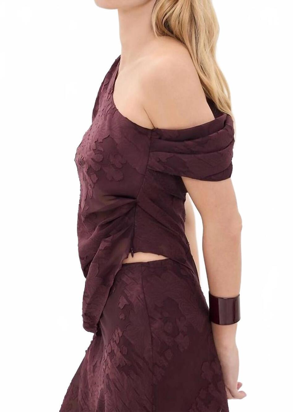 NEW ROAME marcel top in mulberry jacquard - Picture 2 of 3